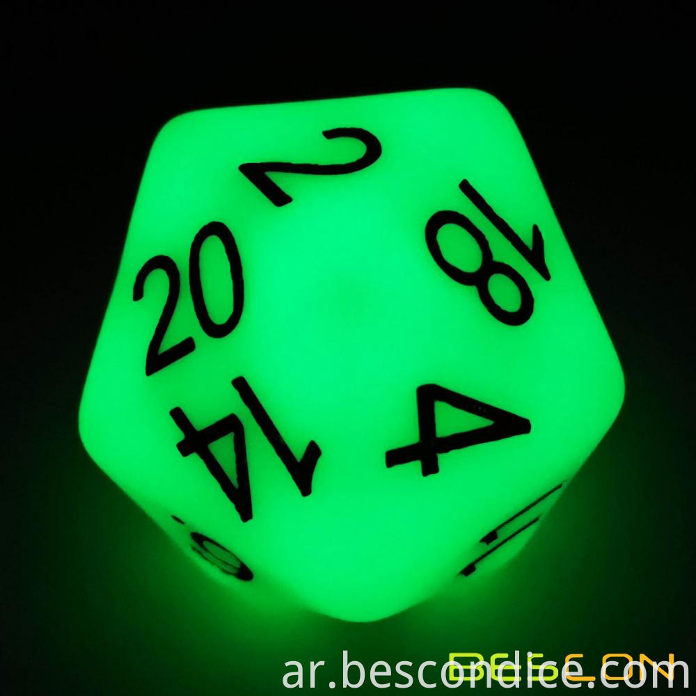 Jumbo Luminous Jadite 20 Sided Dnd Dice 2